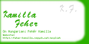 kamilla feher business card